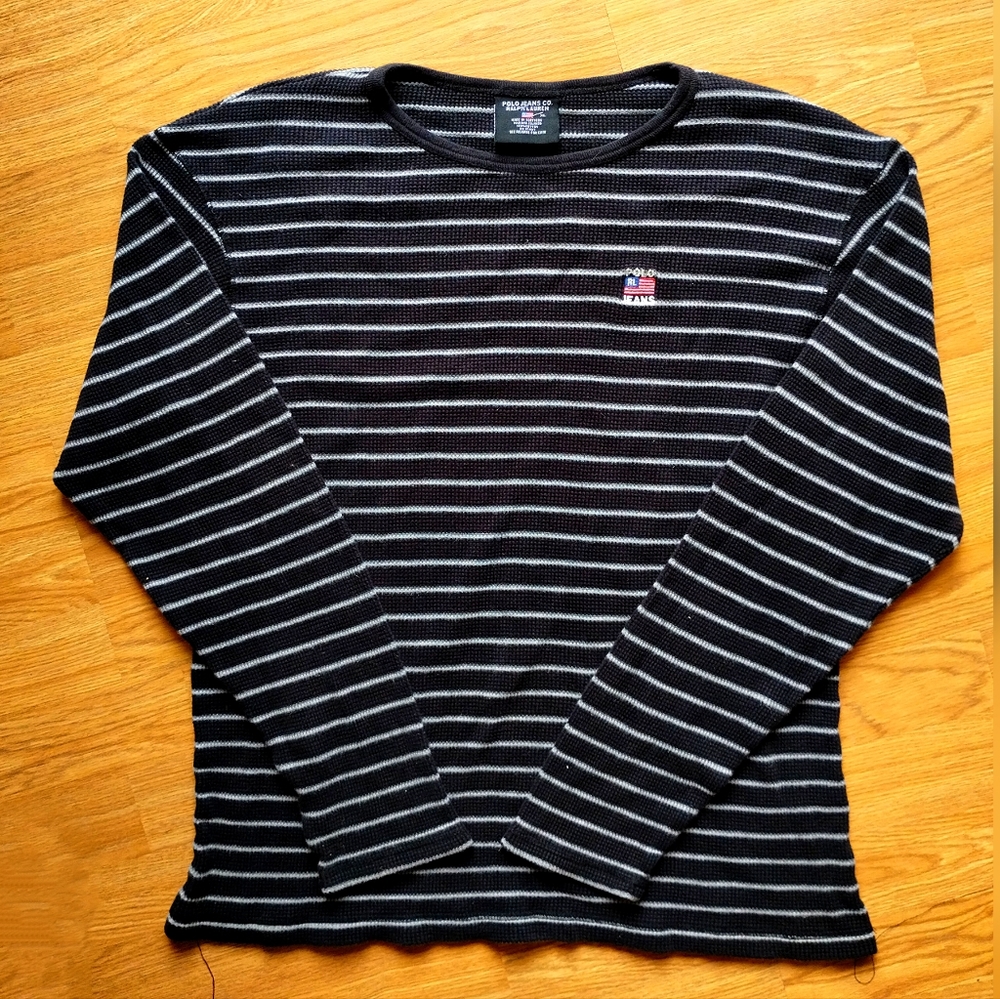 Vintage Ralph Lauren Polo Jeans Waffle Knit Long Sleeve